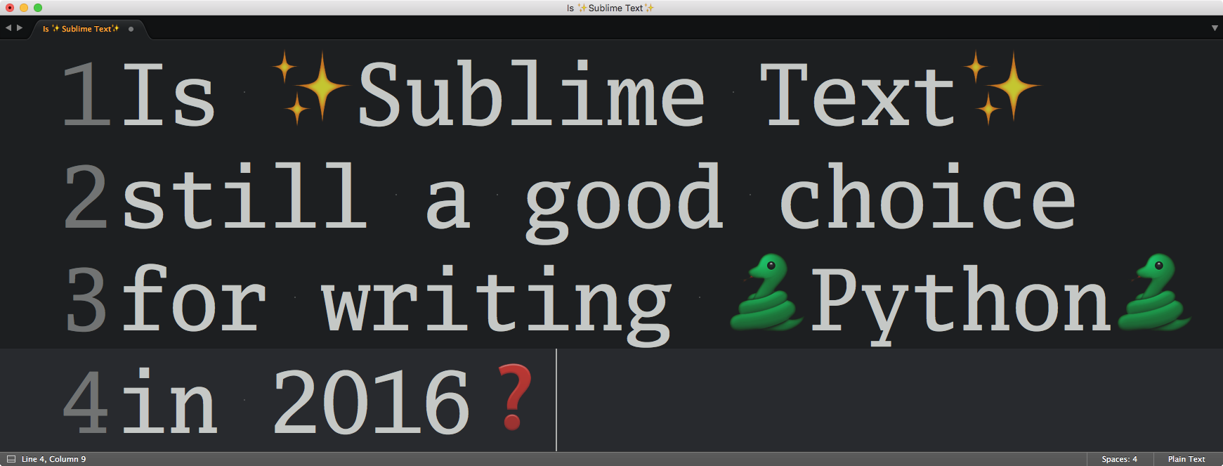 Sublime Text for Python development — My 2016 review